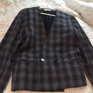 Womens suit- checks jacket , pleated skirt